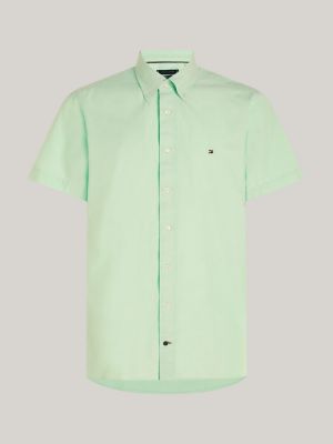 green flag regular short sleeve oxford shirt for men tommy hilfiger