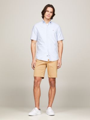 Regular Fit Stripe Short Sleeve Shirt | Blue | Tommy Hilfiger
