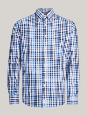 Gingham Check Regular Fit Oxford Shirt | Blue | Tommy Hilfiger
