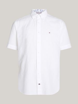 Tommy hilfiger white hot sale short sleeve shirt