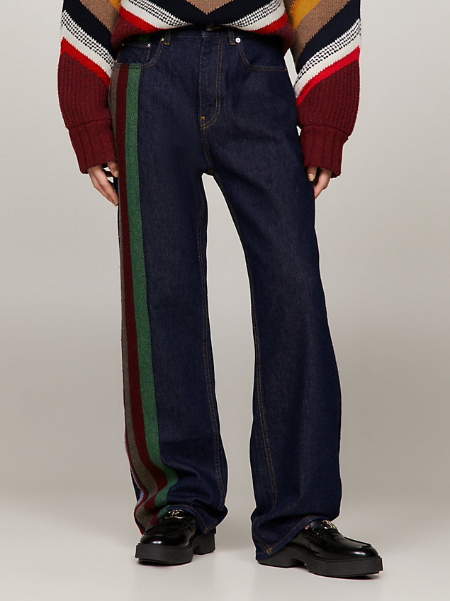 denim tommy x pendleton new york stripe straight jeans voor heren - tommy hilfiger