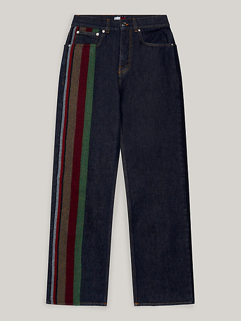 denim tommy x pendleton new york stripe straight jeans voor heren - tommy hilfiger