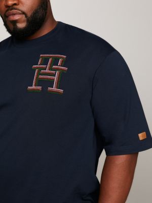 blue tommy x pendleton curve t-shirt mit new york stripe th-monogramm für herren - tommy hilfiger