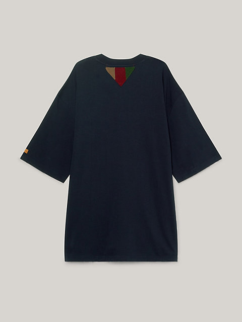 blue tommy x pendleton curve t-shirt mit new york stripe th-monogramm für herren - tommy hilfiger