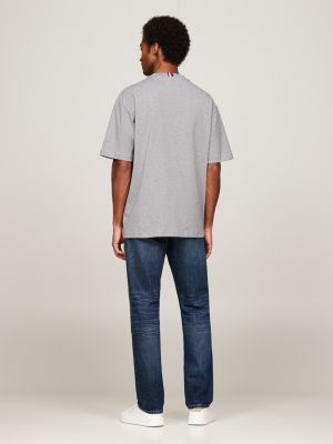 T-Shirt aus Twill mit -Monotype-Logo | Grau | Tommy Hilfiger