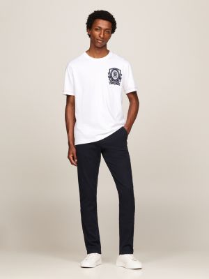 T-Shirt mit gleichfarbiger Logo-Stickerei | Weiß | Tommy Hilfiger