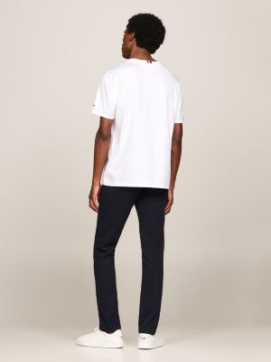 T-Shirt mit gleichfarbiger Logo-Stickerei | Weiß | Tommy Hilfiger