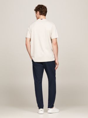 T-Shirt mit Flag-Logo aus Grosgrain-Tape | Braun | Tommy Hilfiger 