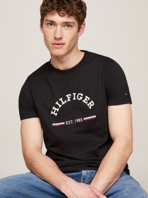 black logo slim fit t-shirt for men tommy hilfiger