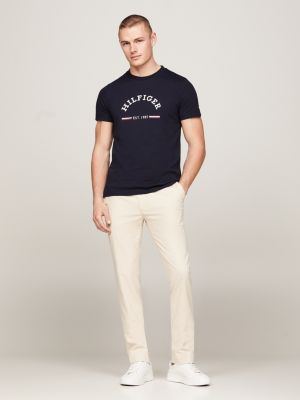 blue logo slim fit t-shirt for men tommy hilfiger