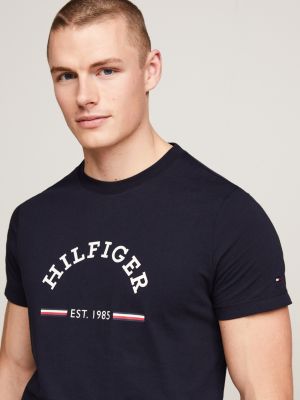 blue logo slim fit t-shirt for men tommy hilfiger