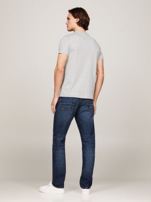 grey logo slim fit t-shirt for men tommy hilfiger