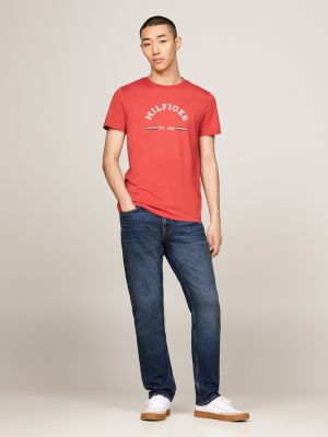 red logo slim fit t-shirt for men tommy hilfiger