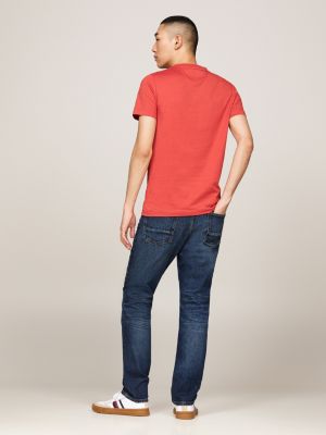 red logo slim fit t-shirt for men tommy hilfiger