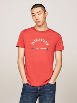 red logo slim fit t-shirt for men tommy hilfiger