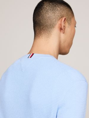 Waffelstrick-Pullover mit Rundhalsausschnitt | Blau | Tommy Hilfiger