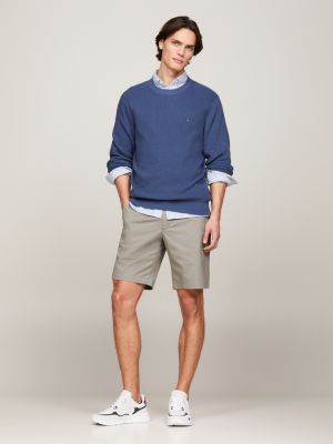 Waffelstrick-Pullover mit Rundhalsausschnitt | Blau | Tommy Hilfiger