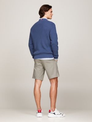 Waffelstrick-Pullover mit Rundhalsausschnitt | Blau | Tommy Hilfiger