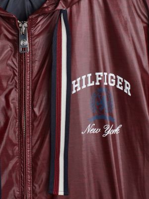 red crest mélange jersey relaxed coach jacket for men tommy hilfiger