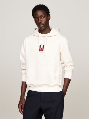 Wit Hoodies voor Heren Met Rits Fleece en Meer Tommy Hilfiger