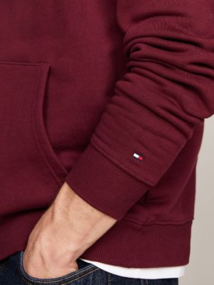 rot hoodie mit aufgesticktem wappen für herren - tommy hilfiger