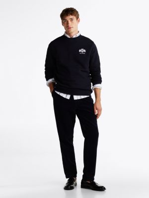 blue logo embroidery sweatshirt for men tommy hilfiger