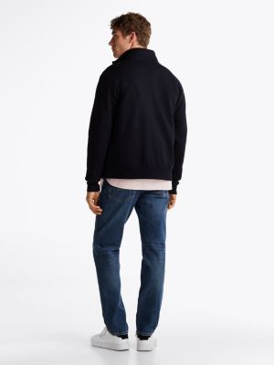 blue flag embroidery zip-thru sweatshirt for men tommy hilfiger