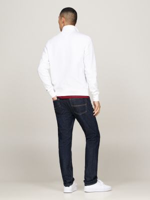 white flag embroidery zip-thru sweatshirt for men tommy hilfiger