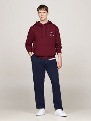 sweat à capuche exclusive hilfiger flag rouge pour hommes tommy hilfiger