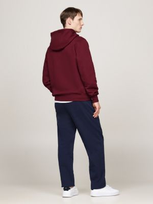 sweat à capuche exclusive hilfiger flag rouge pour hommes tommy hilfiger