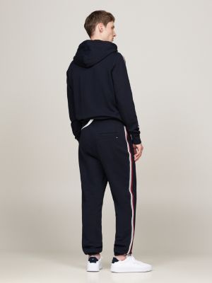 jogging à bande global stripe bleu pour hommes tommy hilfiger