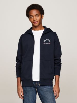 Logo Zip Thru Hoody Blue Tommy Hilfiger