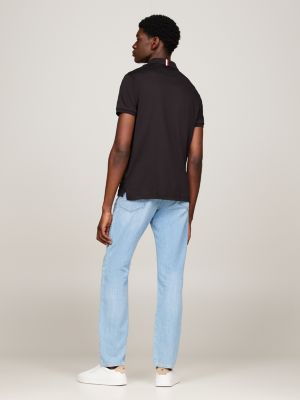 black regular fit polo shirt for men tommy hilfiger
