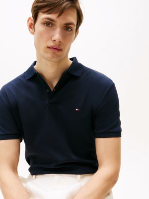 polo coupe standard bleu pour hommes tommy hilfiger