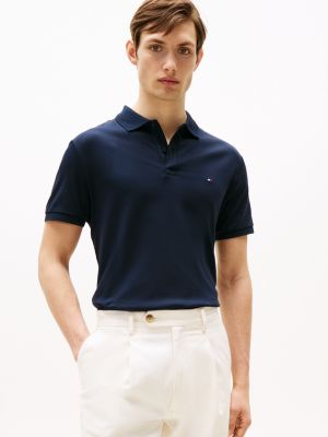 polo coupe standard bleu pour hommes tommy hilfiger