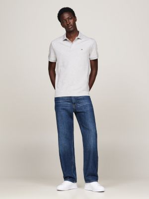 grey regular fit polo shirt for men tommy hilfiger