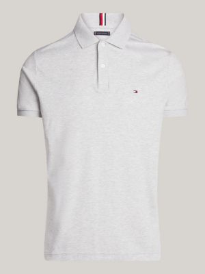 polo regular fit grigio da uomini tommy hilfiger