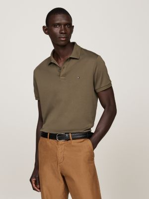 khaki regular fit polo shirt for men tommy hilfiger