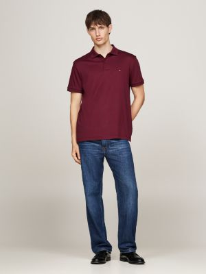 pink regular fit polo shirt for men tommy hilfiger