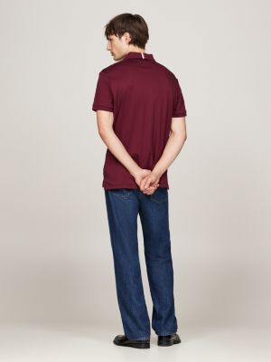 pink regular fit polo shirt for men tommy hilfiger