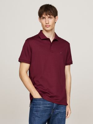 pink regular fit polo shirt for men tommy hilfiger