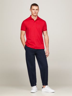 red regular fit polo shirt for men tommy hilfiger