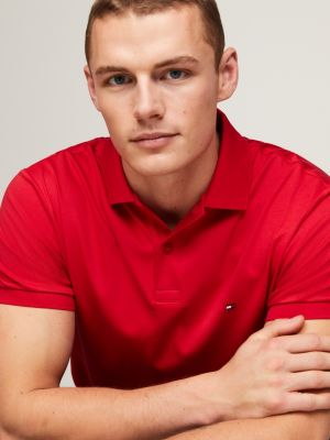 red regular fit polo shirt for men tommy hilfiger
