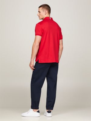 red regular fit polo shirt for men tommy hilfiger