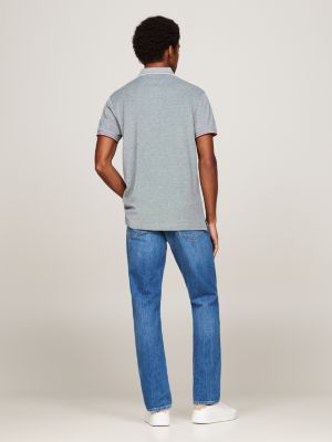Slim Fit Poloshirt mit Kontrast-Details | Grün | Tommy Hilfiger