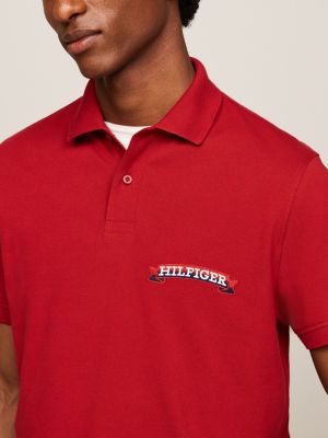 Hilfiger Monotype Scroll Logo Polo | Red | Tommy Hilfiger
