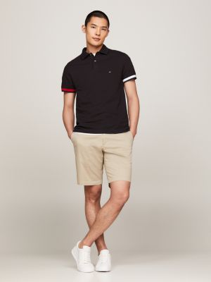 black hilfiger flag slim fit polo for men tommy hilfiger