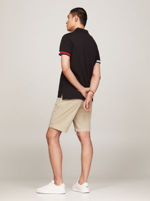 black hilfiger flag slim fit polo for men tommy hilfiger