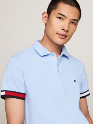 blue hilfiger flag slim fit polo for men tommy hilfiger