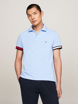 polo de corte slim con logo hilfiger blue de hombres tommy hilfiger